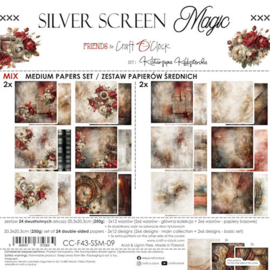 CC-F43-SSM-09 Mix Papers 20x20 cm Silver Screen Magic