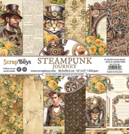 ScrapBoys - Steampunk Journey - Paperpad 30,5 x 30,5 cm - Pakketpost!