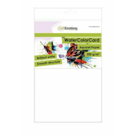 CraftEmotions Watercolor card briljant wit 200g A5 10 vel