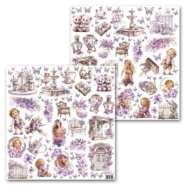 PSM0902 My CrafTime / Margaret Paper Design - Cutting Sheet - Violet Whisper 2 - PAKKETPOST!