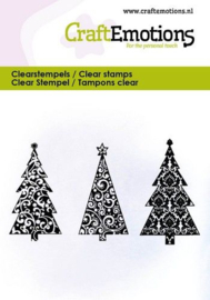 130501/5057 CraftEmotions clearstamps 6x7cm - 3 Kerstbomen