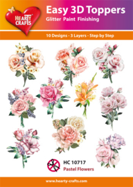 HC 10717 - Pastel Flowers - 3D Toppers