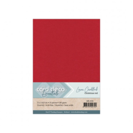 34 Christmas Red - Linnen Karton A5 - 10 stuks - 240 gram - Card Deco