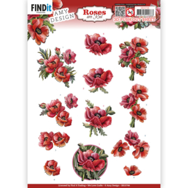 SB10744 3D push out vel A4 - Roses Are Red  - Amy Design