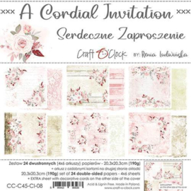 Craft O' Clock - A Cordial Invitation - Paper Collection Set - 20.3 x 20.3 cm