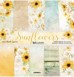 Scrap And Me - Sunflowers - Paperpad 30.5 x 30.5 cm - PAKKETPOST!