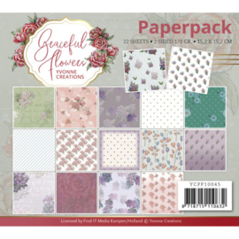 YCPP10045 Paperpad - Graceful Flowers - Yvonne Creations