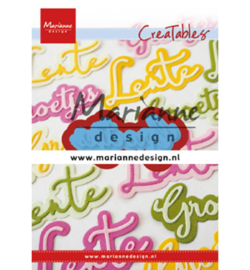 LR0646 Creatable Tekst Groetjes - Marianne Design