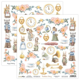 ScrapBoys Bedtime story paper cut out elements DZ BEST-07 190gr 30,5x30,5cm - PAKKETPOST!