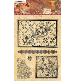 JMA-WAC-STAMP109 - JMA Clear Stamp Flower collages Warm & Cozy nr.109