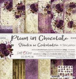 Plum in Chocolate - Paperpad 30,5 x 30,5 cm - Craft O' Clock - PAKKETPOST!!!