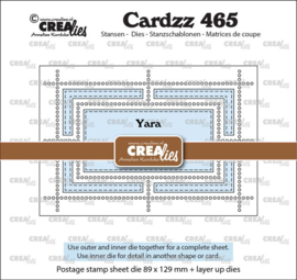 CLCZ465 Crealies - Cardzz stansen - no. 465, Postzegelvel Yara (rechthoek met rechthoek)