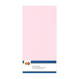 15 Licht Roze - Linnen Kaarten 4 kant 13.5x27cm - 10 stuks - 200 grams - Card Deco