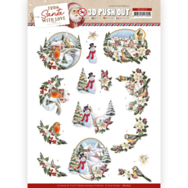 SB10673 3D Push Out - Amy Design - From Santa with Love - Snowman