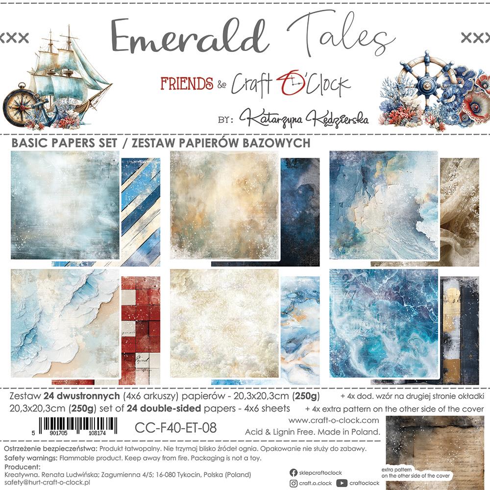 CC-F40-ET-08 Craft O' Clock - Emerald Tales - Paper Set 20,3x20,3cm