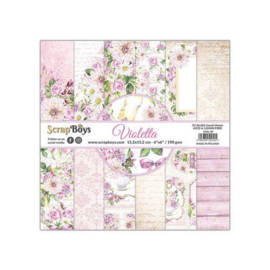 ScrapBoys Violetta paperpad 24 vl+cut out elements-DZ VIOL-09 190gr 15,2cmx15,2cm