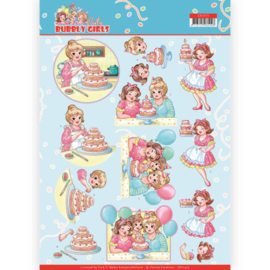 CD11477 3D Knipvel A4  - Bubbly Girls - Yvonne Creations