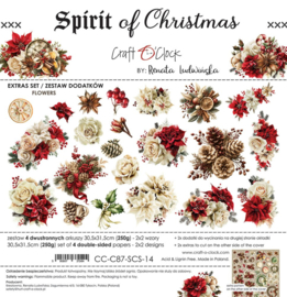 CC-C87-SCS-14   Extras to Cut Set – Flowers & More – Spirit Of Christmas, 30,5x31,5cm, mirror print, 250 gsm - PAKKETPOST!!!