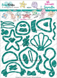 CDSN-0266 CarlijnDesign snijmallen Fishy Friends