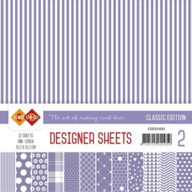 CDDSVI002 Designer Sheets 15x15cm - Violet - Card Deco
