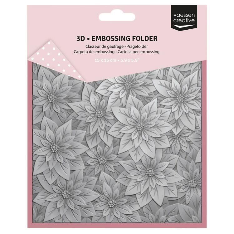 3625-0109 Vaessen Creative - 3D Embossing Folder Kerstroos 15x15cm
