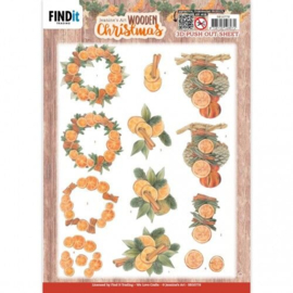SB10778 - 3D Push-Out - Jeanine's Art - Wooden Christmas - Orange Fruit