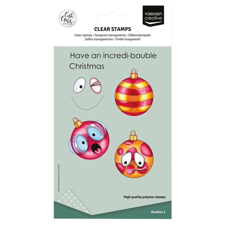 CAR0106 Vaessen Creative - Clear Stamps - Kerstballen 2 12st.