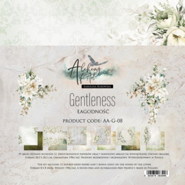 AA-G-08   Paper Collection Set 20,3x20,3 cm Gentleness, 190 gsm (12 sheets, 12 designs, 2x6 double-sided sheets, 1x bonus design 20x15 cm on the cover)
