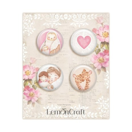 Mums' Love Buttons/Badge (4pcs)