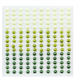 APS402 - Adhesive half pearls 3 tinten groen