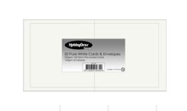50 st vierkante kaarten 100x100 mm met enveloppen ivoor