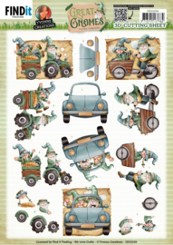 CD12156 3D Cutting Sheets - Yvonne Creations - Great Gnomes - Driving Gnomes