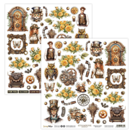 ScrapBoys - Steampunk Journey - Cutting Sheet 30.5 x 30.5 cm - PAKKETPOST!