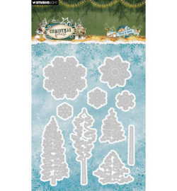 SL-CF-CD1113 - StudioLight Stansmallen – Trees and Snow Christmas Forest nr. 1113