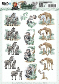 CD12142 3D Cutting Sheets - Yvonne Creations - Young And Wild - Monkey