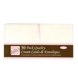 Square Cards & Envelopes Cream (50pk) (ANT 1512021)