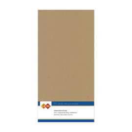 45 Kraft Capuccino - Linnen Kaarten 4 kant 13.5x27cm - 10 stuks - 200 grams - Card Deco