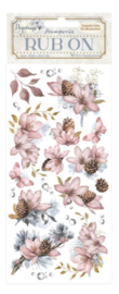 DFLRB126 Create Happiness Dewdrops Rub-On 4x8,5 Inch Pinecones And Flowers