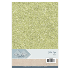 CDEGP010 Glitterkarton A4 250gr - Gold  - 6 stuks - Card Deco