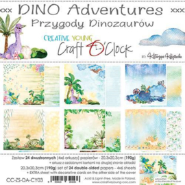 Craft O' Clock - Creative Young - Dino Adventures - Paperpad 20.3 x 20.3 cm