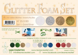 25.5183 Glitter Foam Set 1 - Gold /silver colours - 4 vellen