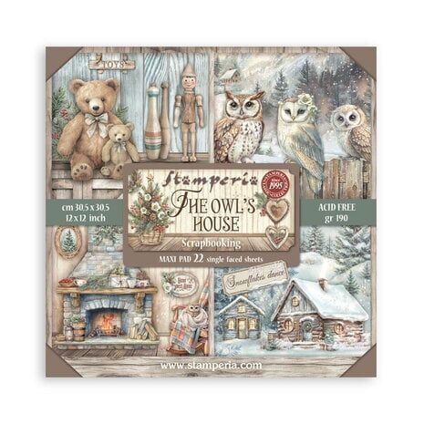 SBBXLB28 Stamperia - The Owl's House - 12x12 inch paperpad Maxi (enkelzijdig) - PAKKETPOST!!!