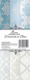 Damask in Blue 3x8 Inch Paper Pack (Double-sided) (DECOR-D2)