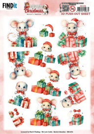 SB11056 3D Pushout Sheet - Berries Beauties - A Very Furry Christmas - Mouse