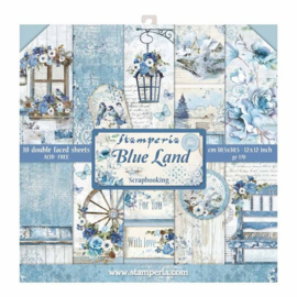 Paperpad 30.5 x 30.5 cm Blue Land - Stamperia - PAKKETPOST!