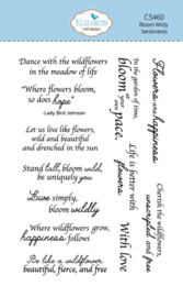 CS460  Elizabeth Craft Design - Bloom Wildly - Clearstamps - Sentiments