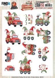 SB10952 3D Push Out - Yvonne Creations - Gnome for Christmas - Gnome Transport