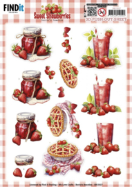 SB11027 3D Push out Sheet - Berries Beauties - Sweet Strawberries - Strawberry Pie Nog €125,00 voor gratis verzending