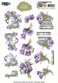 SB10996 3D Push out Sheet - Amy Design - Tulip Dreams - Purple Tulips
