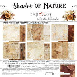 CC-C88-SON-08 Craft O Clock Basic Paper Pack 20x20 cm Shades of Nature
